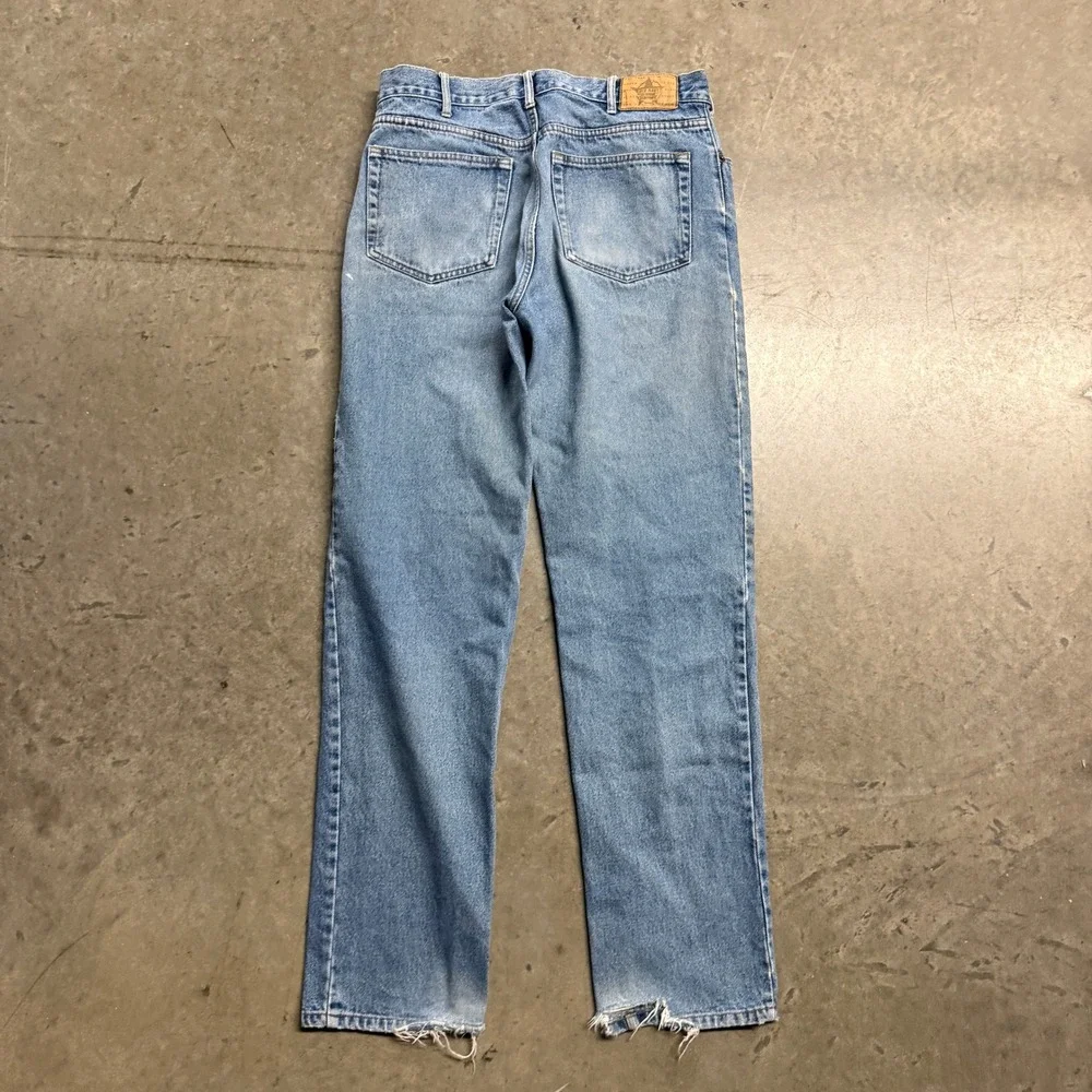 Old Navy Vintage Mens Straight Leg Light Wash Distressed Denim Jeans W34 L34